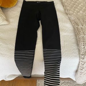 Old Navy Black & White Stripped Workout Pants